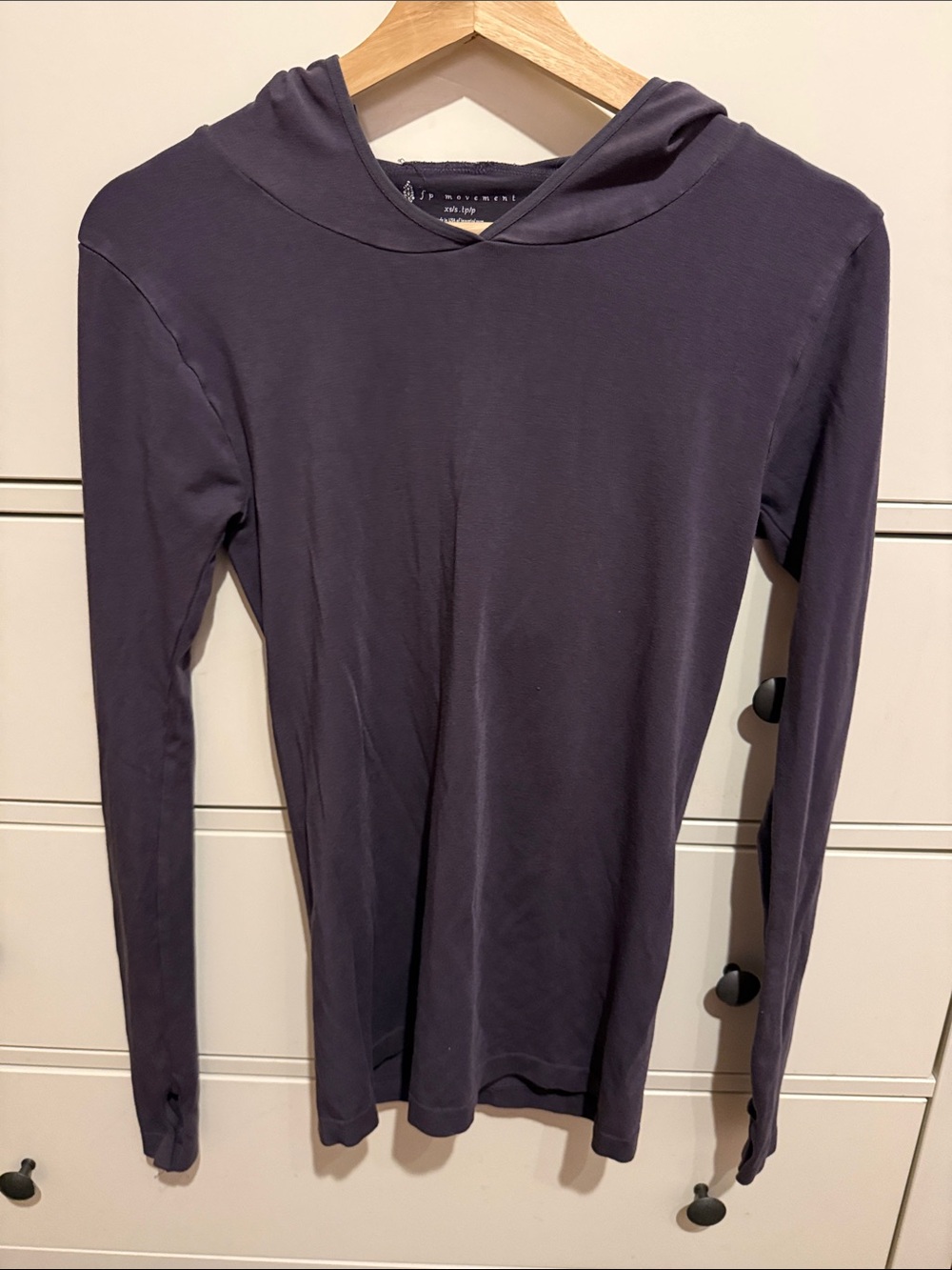 FP Movement by Free People Charcoal Hooded Long Sleeve Top